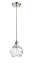 Innovations Lighting 516-1P-SN-G1213-6-LED - Athens Deco Swirl - 1 Light - 6 inch - Brushed Satin Nickel - Cord hung - Mini Pendant
